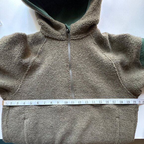 Outdoor Voices MegaFleece 1/2 Wool Blend Half Zip Women's XS Green Hoodie Jacket - Picture 9 of 10